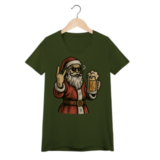 Nome do produto Baby Look Natal Modelo 4 - Papai Noel Bebendo Cerveja