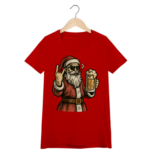 Nome do produto Baby Look Natal Modelo 4 - Papai Noel Bebendo Cerveja