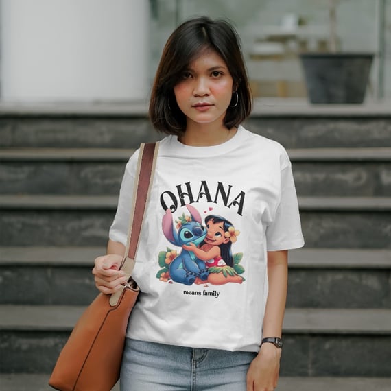 CAMISETA OHANA LILO E STITCH