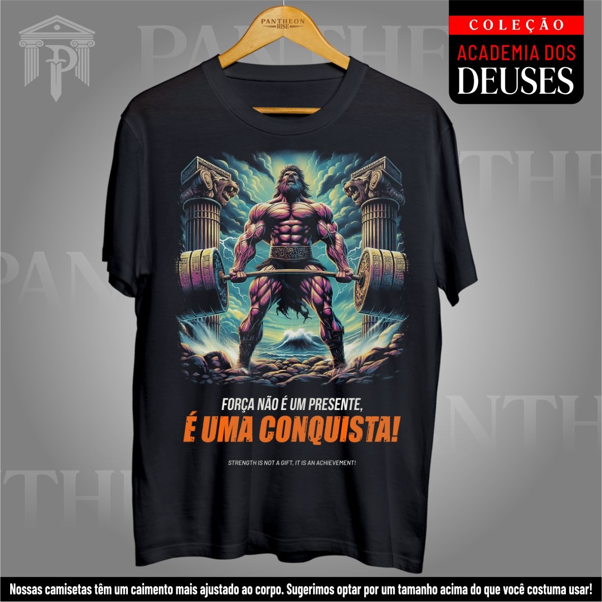 Nome do produto: Camiseta Unissex - Hércules, força e conquista!