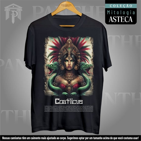 Camiseta Unissex - Deusa Coatlicue (Mitologia Asteca)
