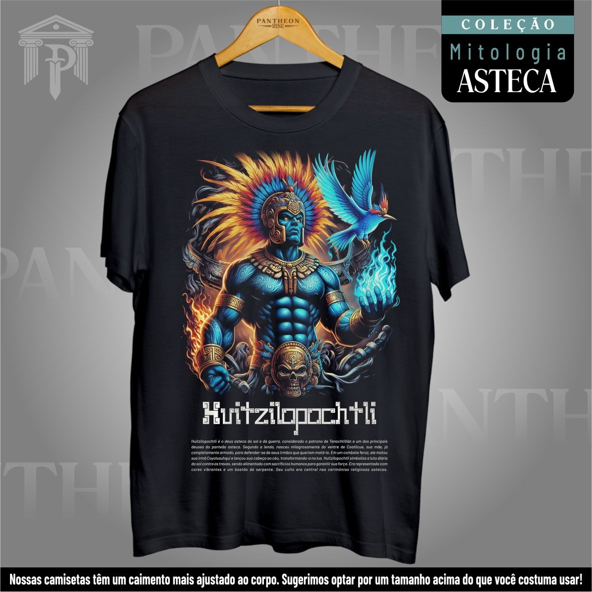 Nome do produto: Camiseta Unissex - Deus Huitzilopochtli (Mitologia Asteca)