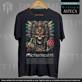 Camiseta Unissex - Deus Mictlantecuhtli (Mitologia Asteca)