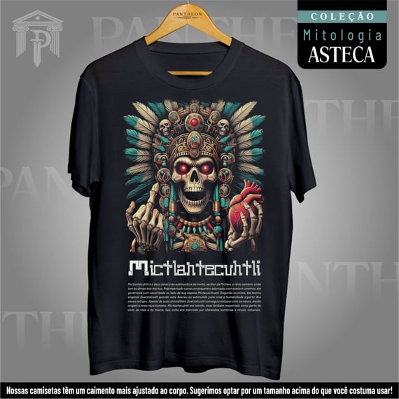 Camiseta Unissex - Deus Mictlantecuhtli (Mitologia Asteca)