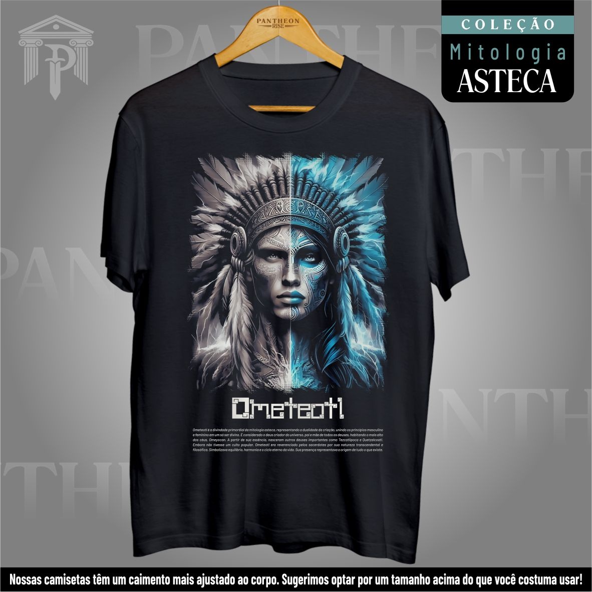 Nome do produto: Camiseta Unissex - Deus Ometeotl (Mitologia Asteca)