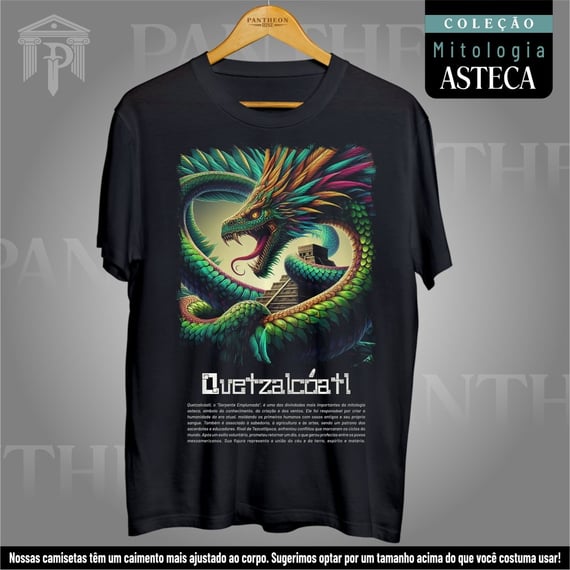 Camiseta Unissex - Deus Quetzalcóatl (Mitologia Asteca)