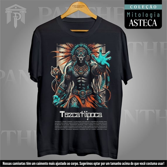 Camiseta Unissex - Deus Tezcatlipoca (Mitologia Asteca)
