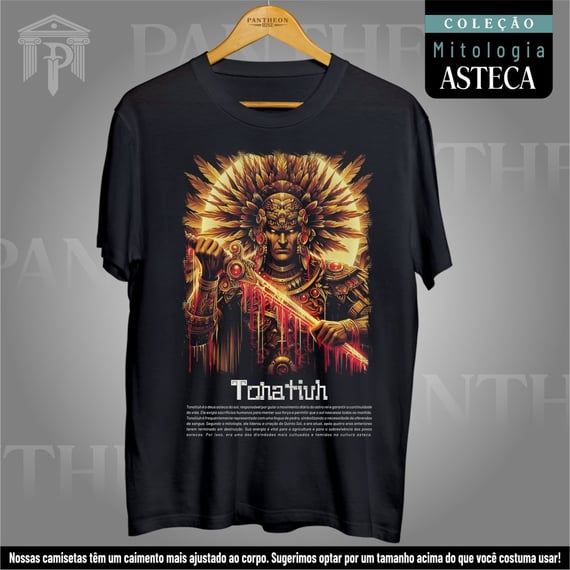 Camiseta Unissex - Deus Tonatiuh (Mitologia Asteca)