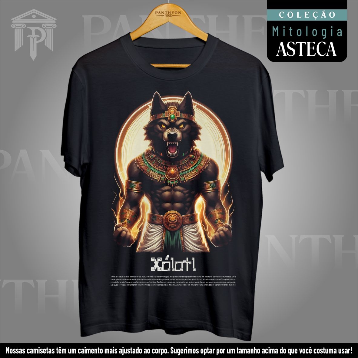Nome do produto: Camiseta Unissex - Deus Xólotl (Mitologia Asteca)