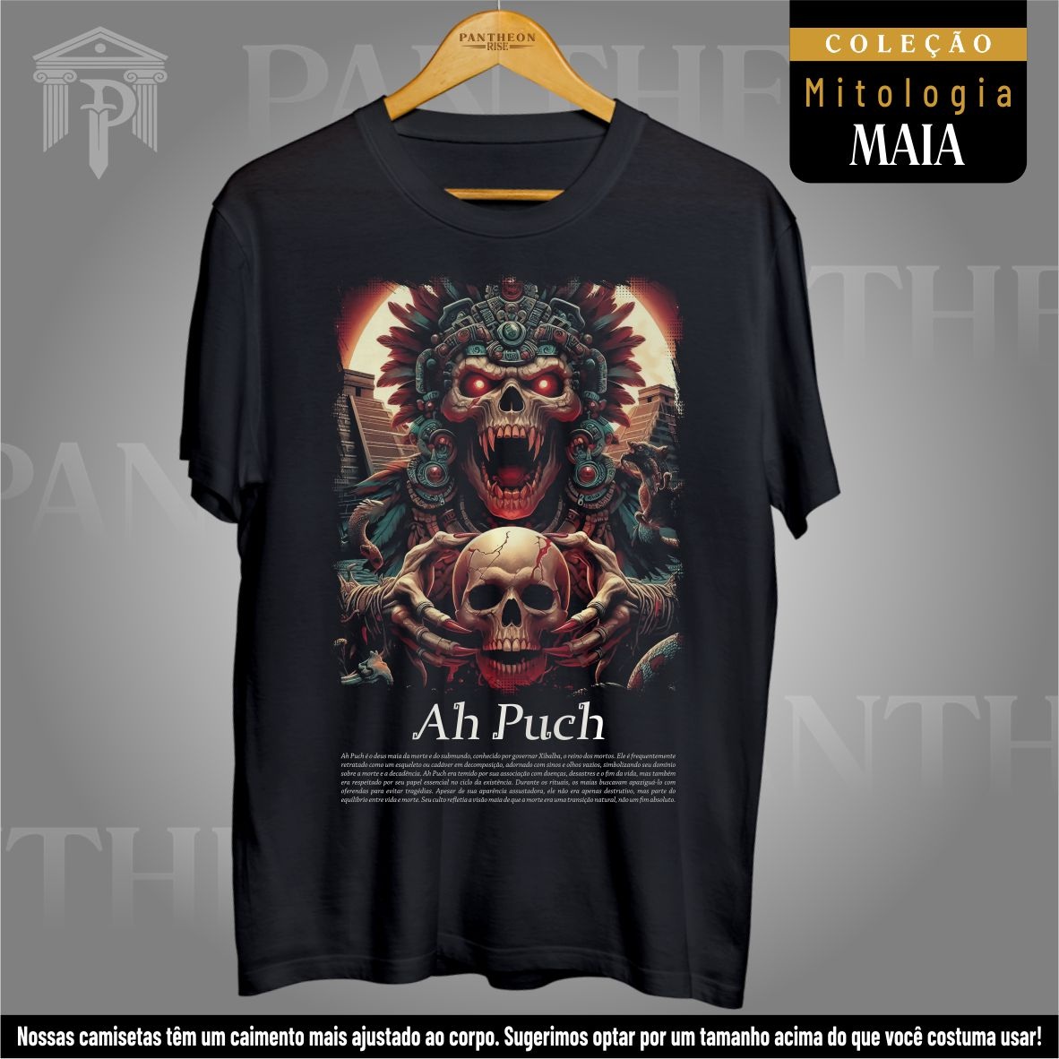 Nome do produto: Camiseta Unissex - Deus Ah Puch (Mitologia Maia)