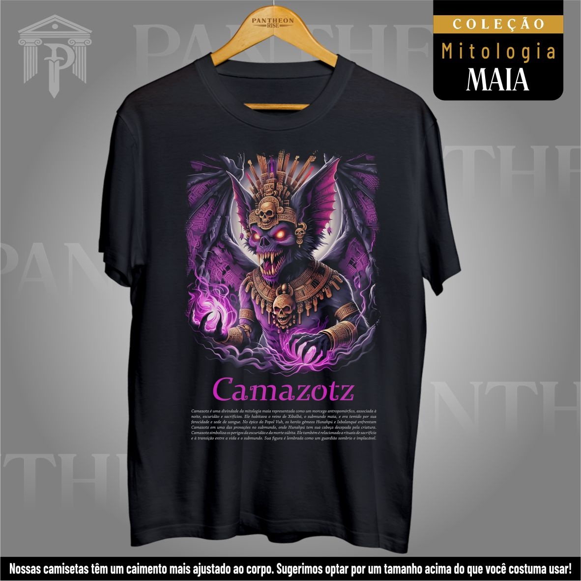 Nome do produto: Camiseta Unissex - Deus Camazotz (Mitologia Maia)