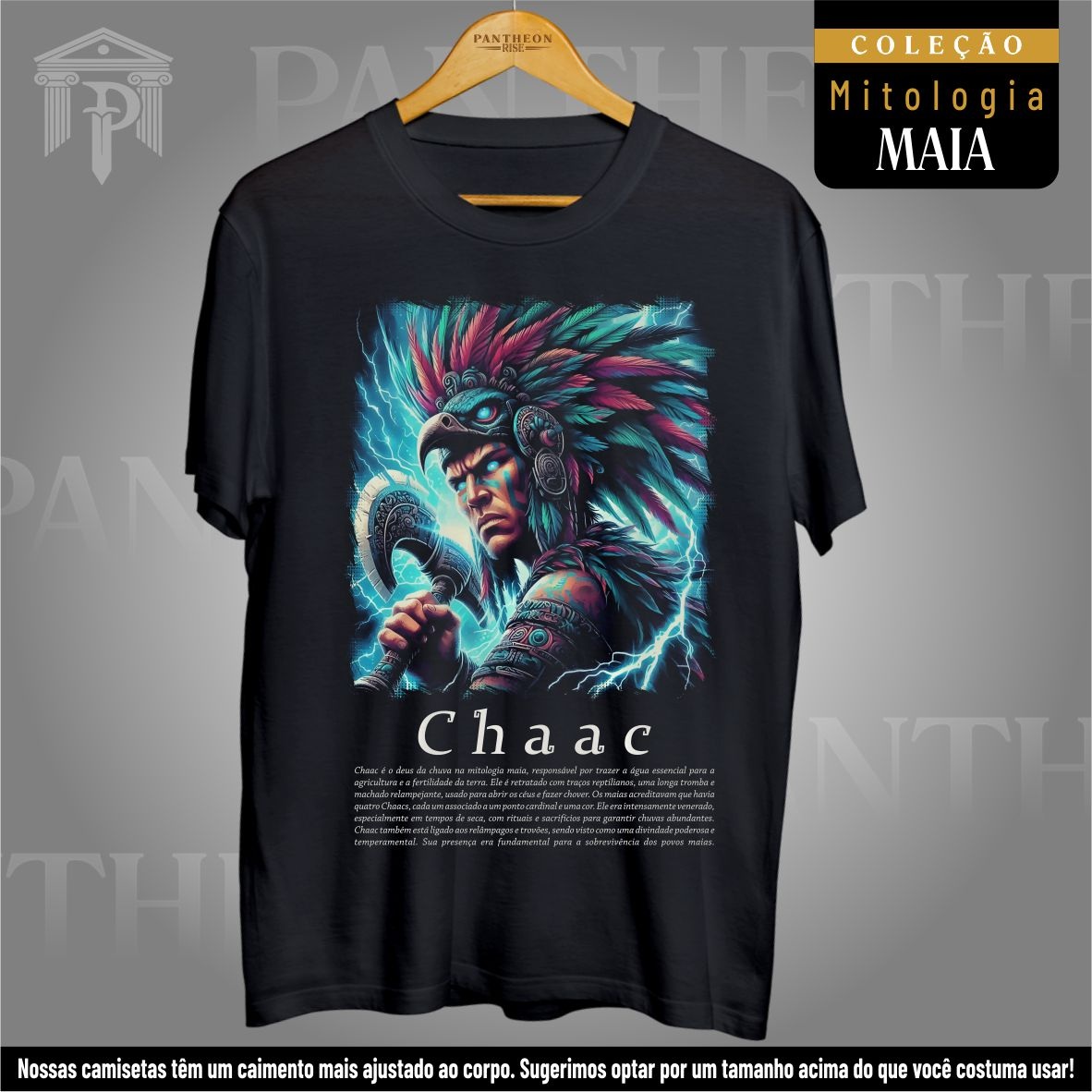 Nome do produto: Camiseta Unissex - Deus Chaac (Mitologia Maia)