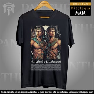 Camiseta Unissex - Deuses Hunahpú e Ixbalanqué (Mitologia Maia)