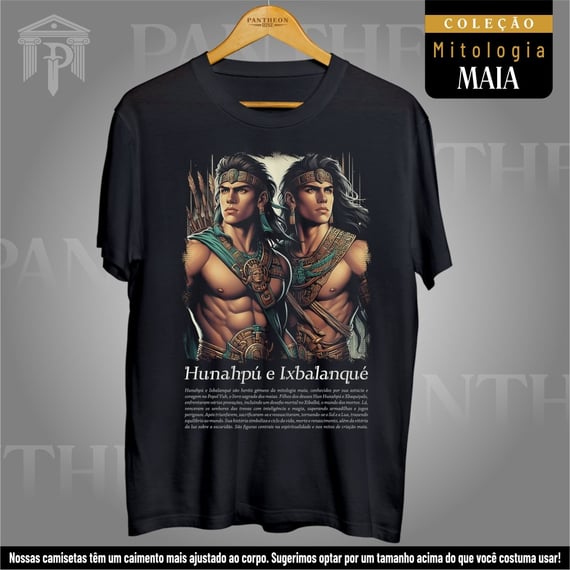 Camiseta Unissex - Deuses Hunahpú e Ixbalanqué (Mitologia Maia)