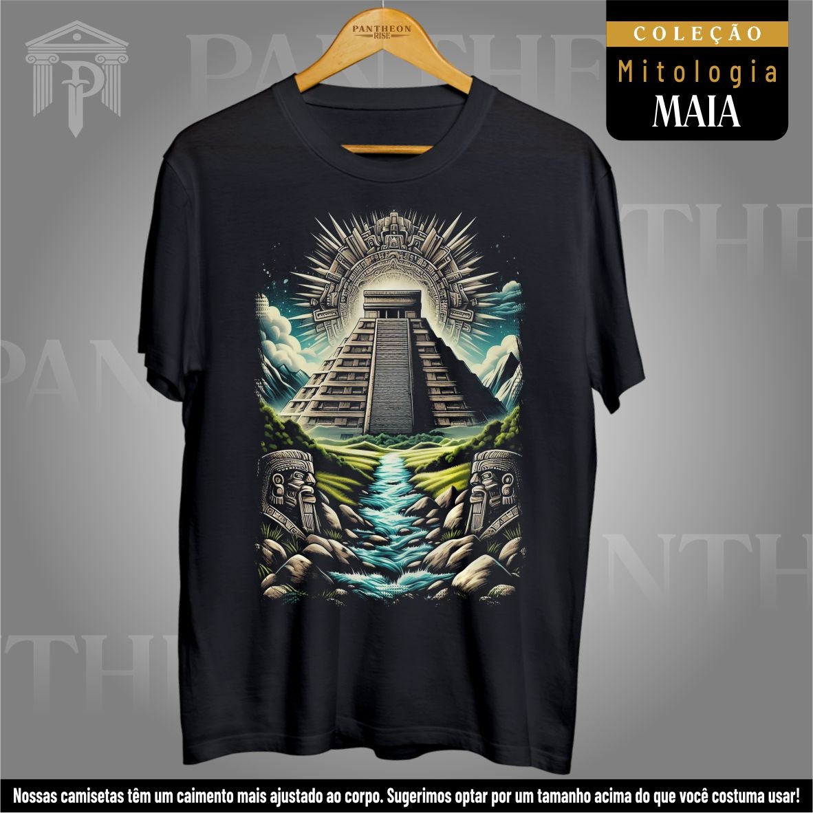 Nome do produto: Camiseta Unissex - Pirâmide 01 (Mitologia Maia)