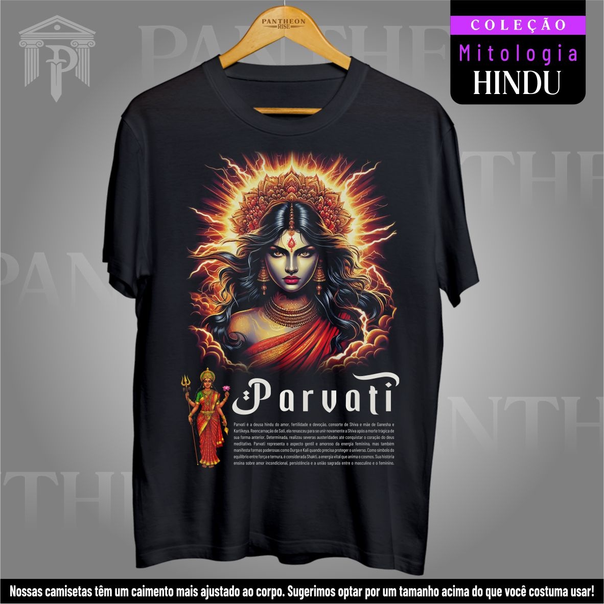 Nome do produto: Camiseta Unissex - Deusa Parvati (Mitologia Hindu)