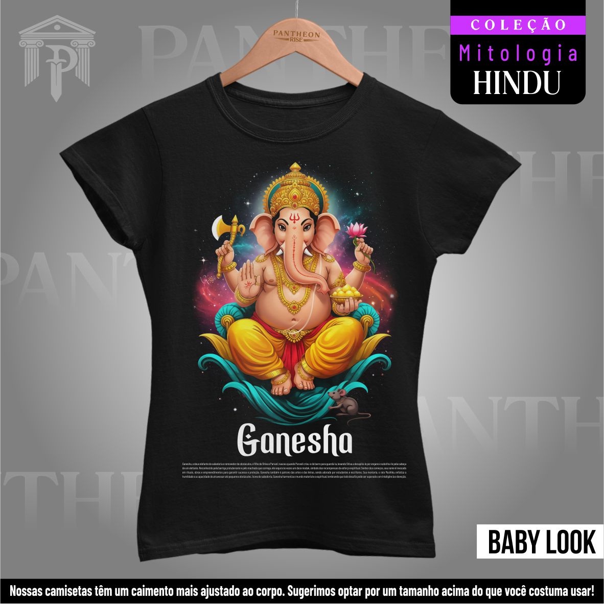 Nome do produto: Baby Look - Deus Ganesha (Mitologia Hindu)