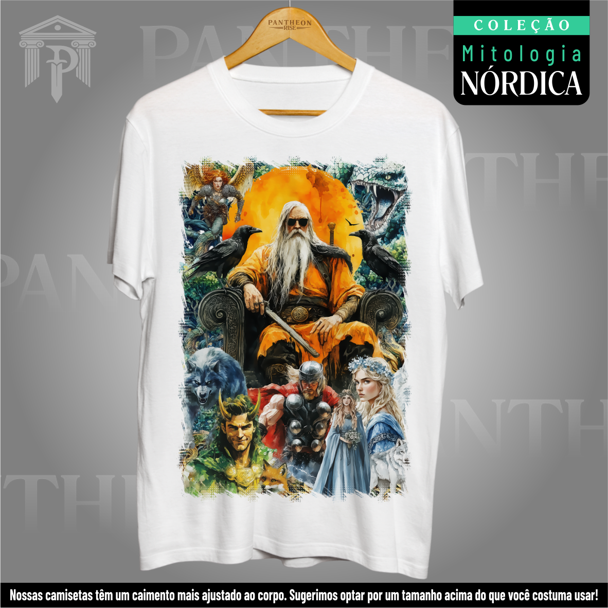 Nome do produto: Camiseta Unissex - Deuses Nórdicos (Mitologia Nórdica)