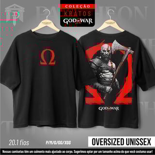 Oversized Unissex - Kratos em Pose de Batalha