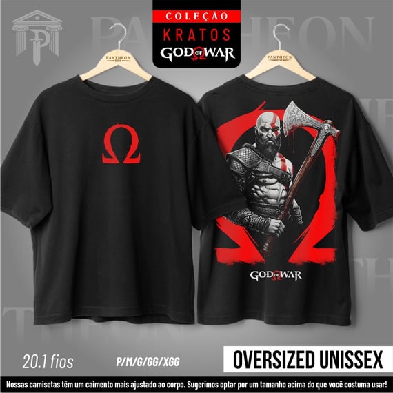Oversized Unissex - Kratos em Pose de Batalha