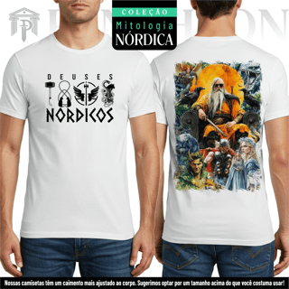 Nome do produto Camiseta Unissex Frente e Costas - Deuses Nórdicos (Mitologia Nórdica)
