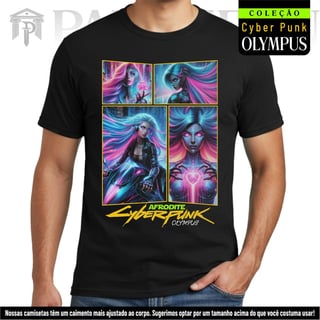 Nome do produto Camiseta Unissex - Panteão Cyberpunk (Afrodite)