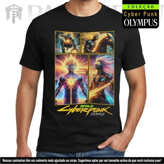 Nome do produto Camiseta Unissex - Panteão Cyberpunk (Apolo)