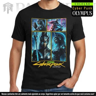 Nome do produto Camiseta Unissex - Panteão Cyberpunk (Atena)