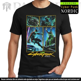 Nome do produto Camiseta Unissex - Panteão Cyberpunk (Loki)