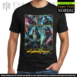 Nome do produto Camiseta Unissex - Panteão Cyberpunk (Odin)