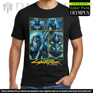 Nome do produto Camiseta Unissex - Panteão Cyberpunk (Poseidon)