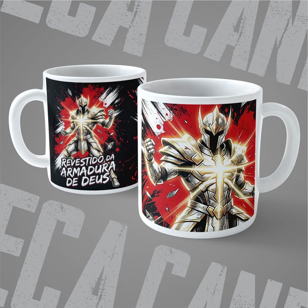Nome do produto: Caneca Armadura de Deus: Guerreiro da Fé