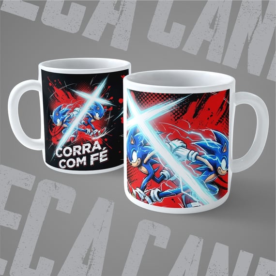Caneca Corra com Fé: Velocidade e Propósito