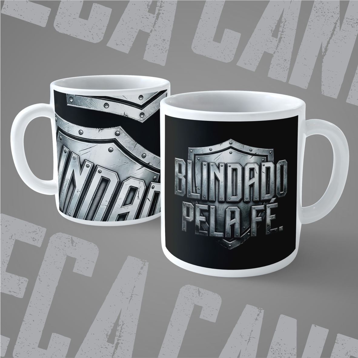 Nome do produto: Caneca Blindado pela Fé