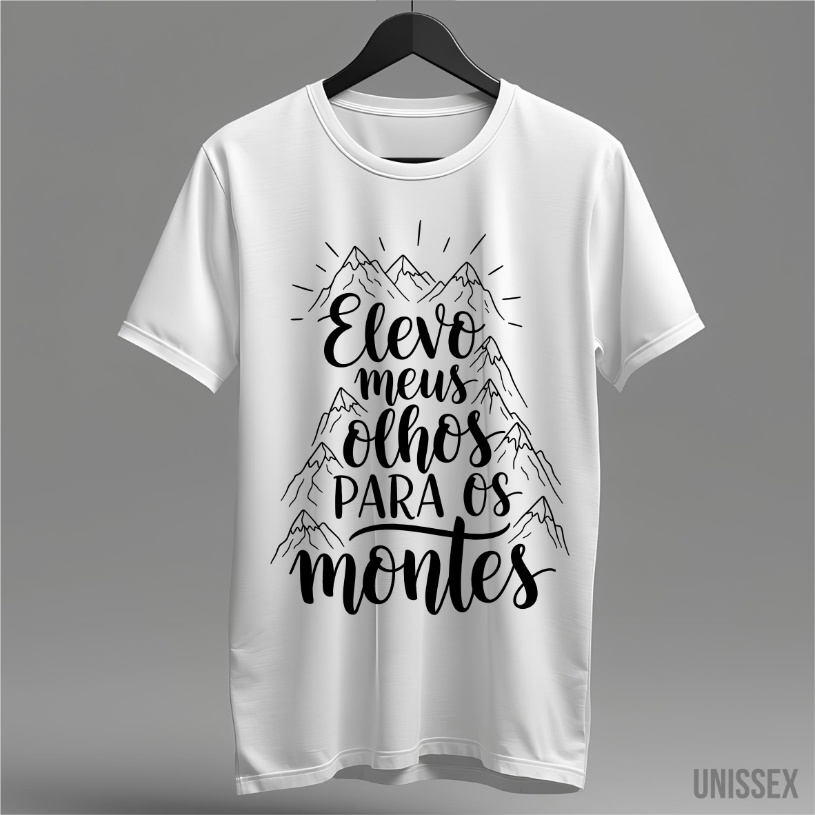 Nome do produto: Camiseta Unissex - Elevo meus Olhos