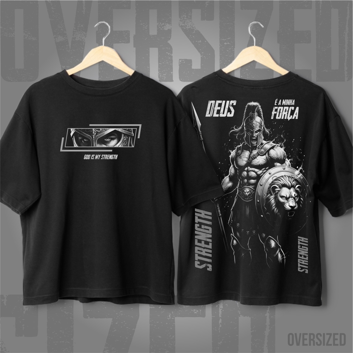 Nome do produto: Oversized - Spartan Faith: Deus é a minha Força