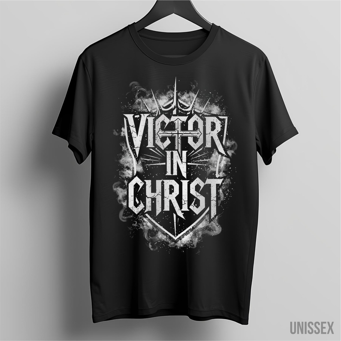 Nome do produto: Camiseta Victor in Christ: O Escudo da Vitória