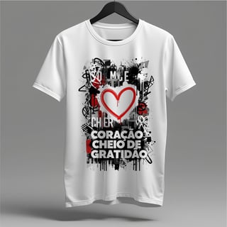 Camiseta Coração Cheio de Gratidão