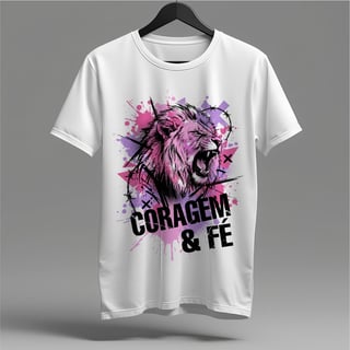 Camiseta Lion Courage & Faith: O Rugido da Vitória