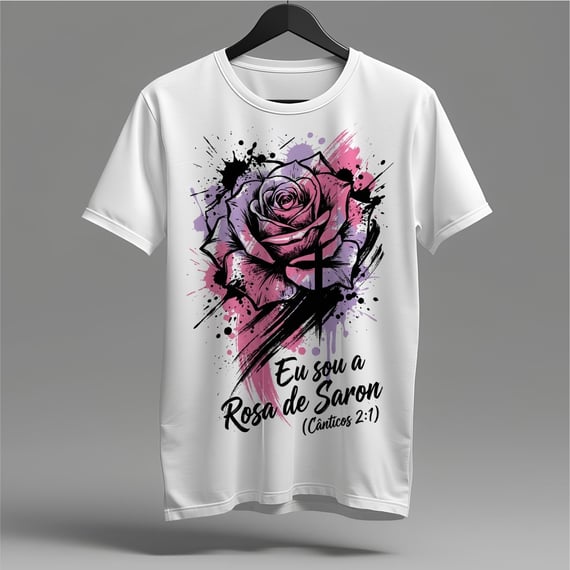Camiseta Rosa de Saron: Beleza e Essência