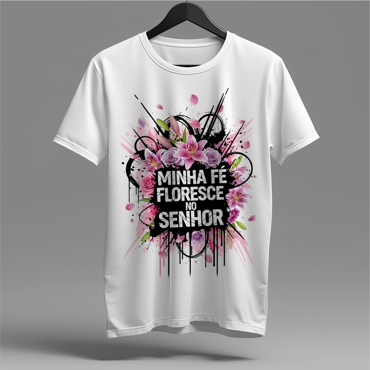 Nome do produto: Camiseta Minha Fé Floresce: Raízes na Graça