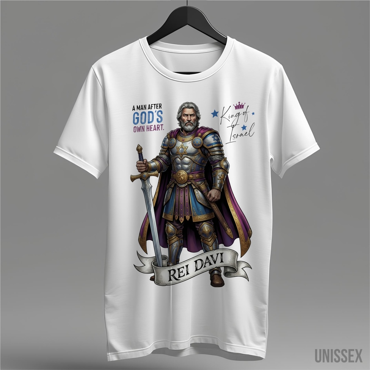 Nome do produto: Camiseta Rei Davi: Coração e Soberania
