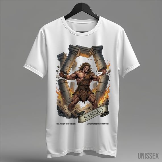 Camiseta Sansão: Força Além do Limite