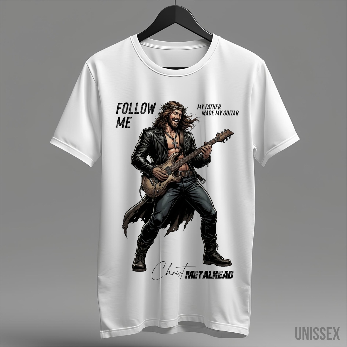 Nome do produto: Camiseta Christ Metalhead: O Som da Salvação