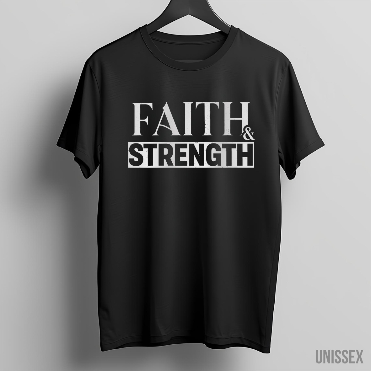 Nome do produto: Camiseta - Faith & Strength: O Equilíbrio Essencial