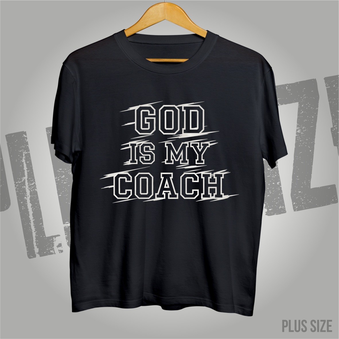 Nome do produto: Plus Size - God is my Coach Black