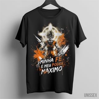 Nome do produto Camiseta Goku: Fé e Poder Máximo
