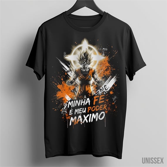 Camiseta Goku: Fé e Poder Máximo