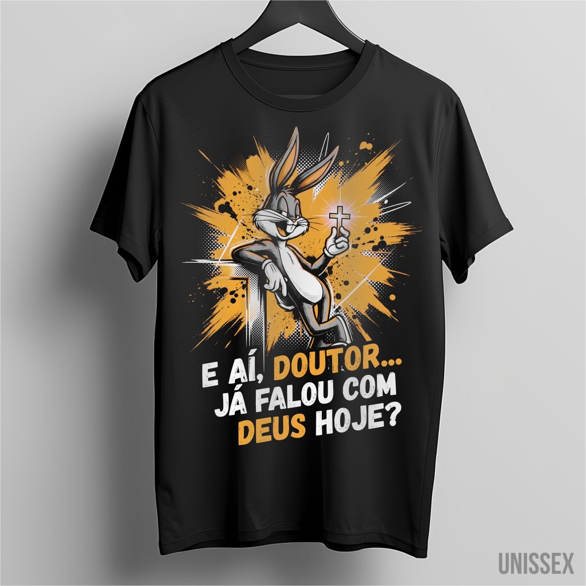 Nome do produto: Camiseta Pernalonga: A Pergunta que Importa