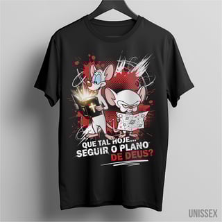 Nome do produto Camiseta Pinky e Cérebro: O Plano Perfeito